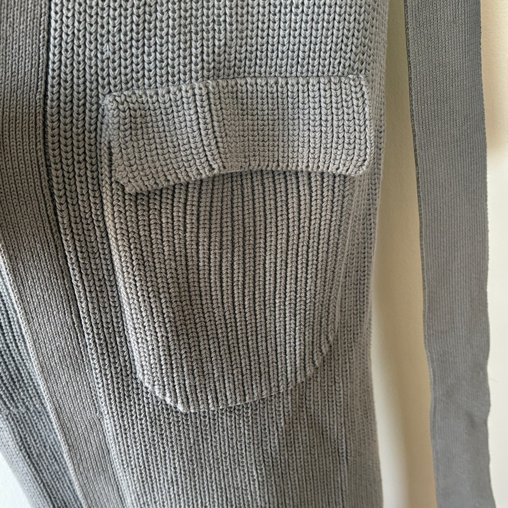 Veronica Beard Pearl Mixed Media Trench Cardigan in Grey Melange S - Picture 8 of 14